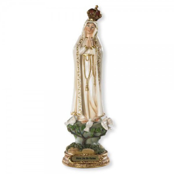 Spanish Our Lady of Fatima 8 Inch High Statue - Full Color