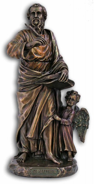St. Matthew the Evangelist Statue - 8 1/2 inches - Bronze
