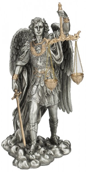 St. Michael Justice Statue, Pewter Tone, 11 inches - Pewter