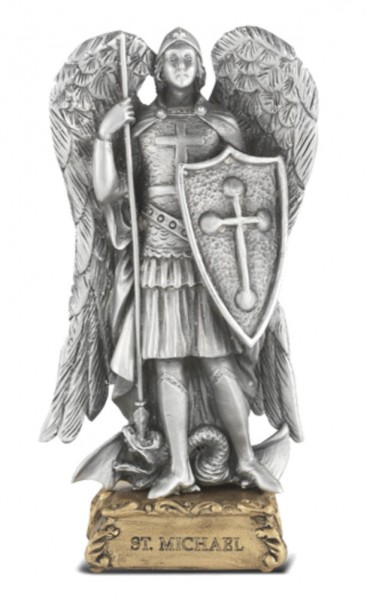 Saint Michael Pewter Statue 4 Inch - Pewter