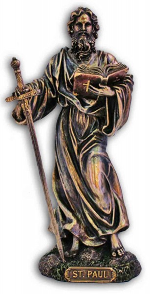 St. Paul Statue, Bronzed Resin - 8 inch - Bronze