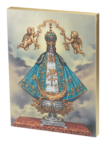 Virgen San Juan de Los Lagos Embossed Wood Plaque - Full Color