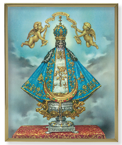 Virgen de San Juan Gold Frame 8x10 Plaque - Full Color