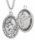 Men's St. Sebastian Martial Arts Medal Sterling Silver