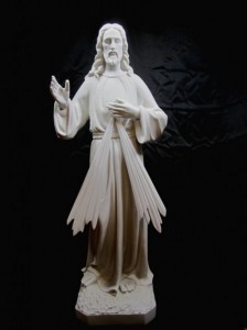 Divine Mercy Statue White Marble Composite - 32 inch [VIC4009]