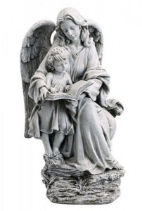 Guardian Angel with Child and Book Garden Statue 19“ High [CBSD026]