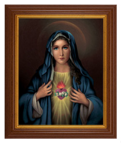 Immaculate Heart of Mary by Simeone 8x10 Textured Artboard Dark Walnut Frame [HFA5484]