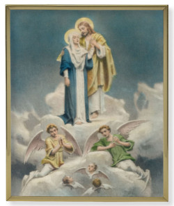 Jesus and Mary in Heaven by Chambers Gold Frame 8x10 Plaque [HFA4879]