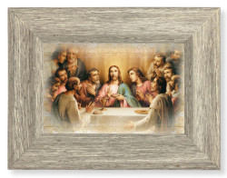 Last Supper Blessing 8x6 Gray Oak Frame [HFA4639]
