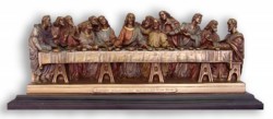 Last Supper Statue in Bronzed Resin on Base - 14.25 inches [GSCH005]
