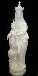 Our Lady of Crown Statue White Marble Composite - 32 inch [VIC2001]