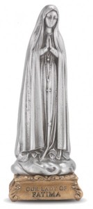 Our Lady of Fatima Pewter Statue 4 Inch [HRST225]