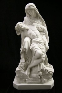 Pieta Statue White Marble Composite - 25 inch [VIC1011]