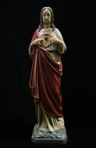 Sacred Heart Statue Hand Painted - 25 inch [VIC3127]