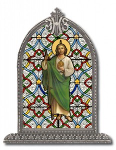 Saint Jude Glass Art in Arched Frame [HFA8309]