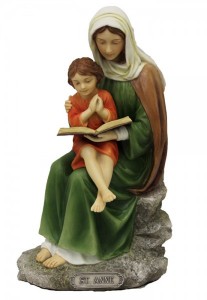 St. Anne with Mary Statue, Hand Painted - 8 inch [GSS075]