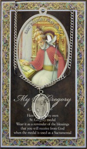 St. Gregory the Great Medal in Pewter with Bi-Fold Prayer Card [HPM025]