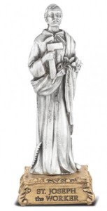 Saint Joseph the Worker Pewter Statue 4 Inch [HRST628]