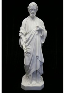 Saint Joseph the Worker Statue White Marble Composite - 40 inch [VIC9007]