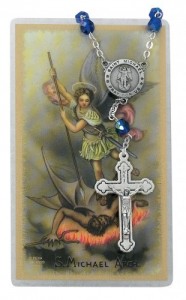 St. Michael Auto Rosary with Prayer Card [AUM007]
