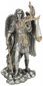 St. Michael Justice Statue, Pewter Tone, 11 inches [GSS018]