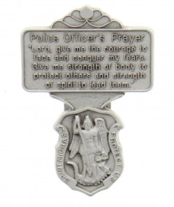 St. Michael Police Officer Prayer Visor Clip, Pewter - 2 1/4“H [AU1033]
