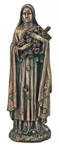 St. Therese Statue, Bronzed Resin - 8 inch [GSS045]