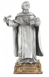 Saint Thomas Aquinas Pewter Statue 4 Inch [HRST552]